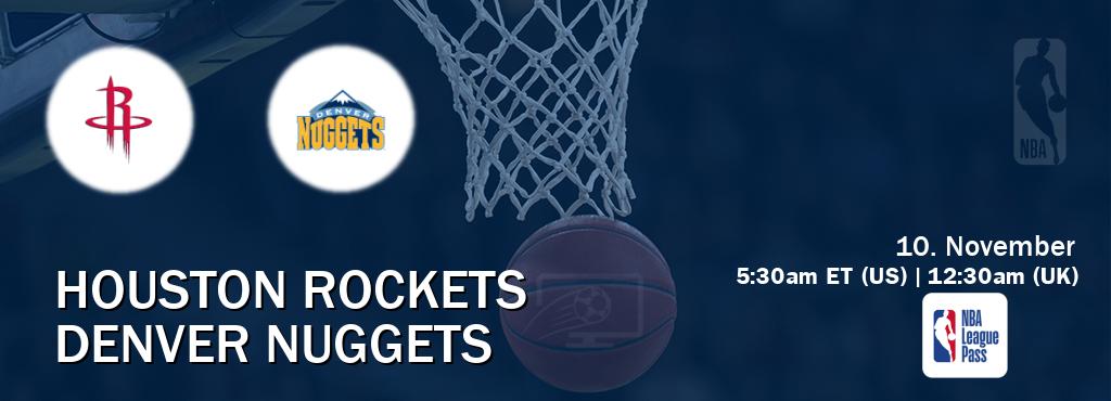 You can watch game live between Houston Rockets and Denver Nuggets on NBA League Pass. You can watch game live between Houston Rockets and Denver Nuggets on NBA League Pass.