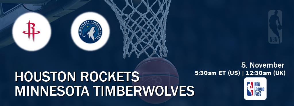 You can watch game live between Houston Rockets and Minnesota Timberwolves on NBA League Pass. You can watch game live between Houston Rockets and Minnesota Timberwolves on NBA League Pass.