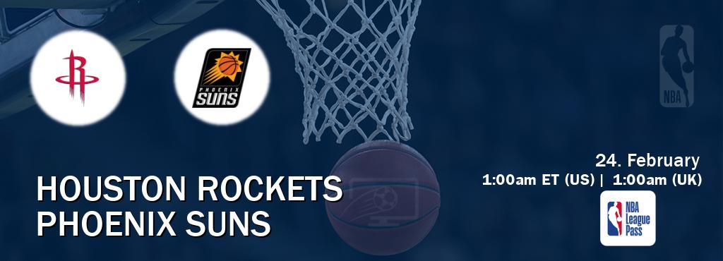 You can watch game live between Houston Rockets and Phoenix Suns on NBA League Pass.