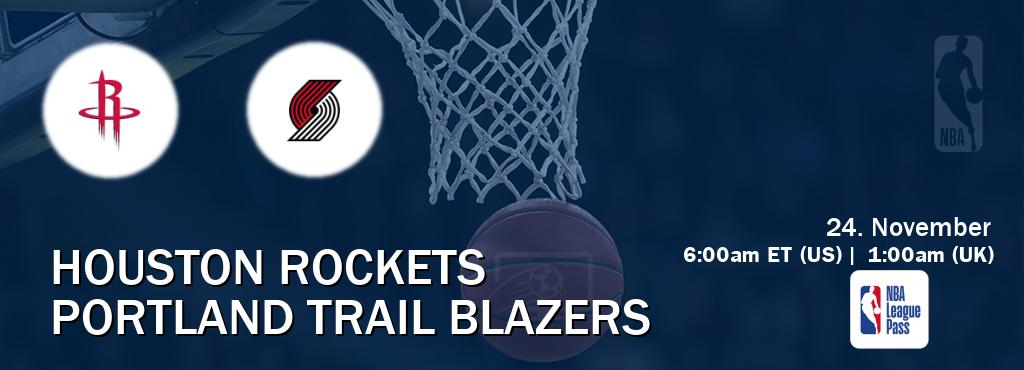 You can watch game live between Houston Rockets and Portland Trail Blazers on NBA League Pass.