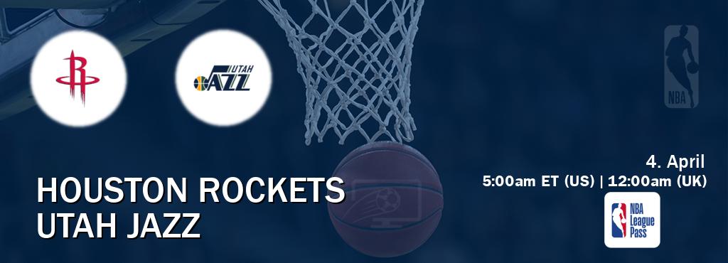 You can watch game live between Houston Rockets and Utah Jazz on NBA League Pass.