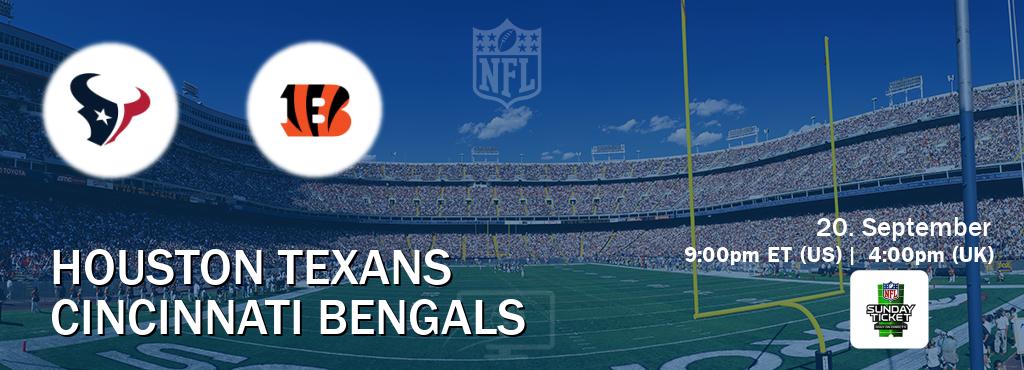 You can watch game live between Houston Texans and Cincinnati Bengals on NFL Sunday Ticket(US).