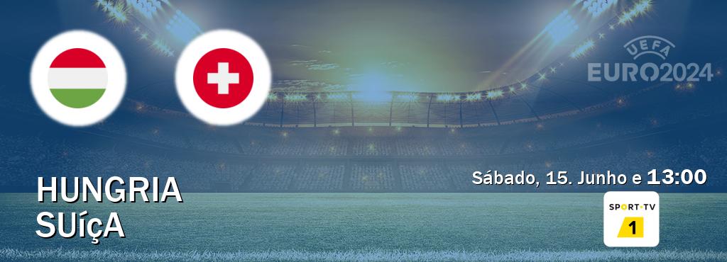 Jogo entre Hungria e Suíça tem emissão Sport TV 1 (Sábado, 15. Junho e  13:00).