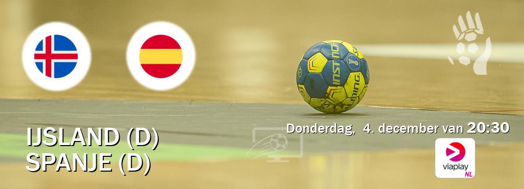 Wedstrijd tussen IJsland (D) en Spanje (D) live op tv bij Viaplay Nederland (donderdag,  4. december van  20:30).
