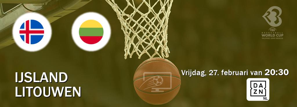 Wedstrijd tussen IJsland en Litouwen live op tv bij DAZN (vrijdag, 27. februari van  20:30).