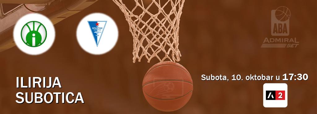 Izravni prijenos utakmice Ilirija i Subotica pratite uživo na Arena Sport 2 (subota, 10. oktobar u 17:30). Izravni prijenos utakmice Ilirija i Subotica pratite uživo na Arena Sport 2 (subota, 10. oktobar u 17:30).