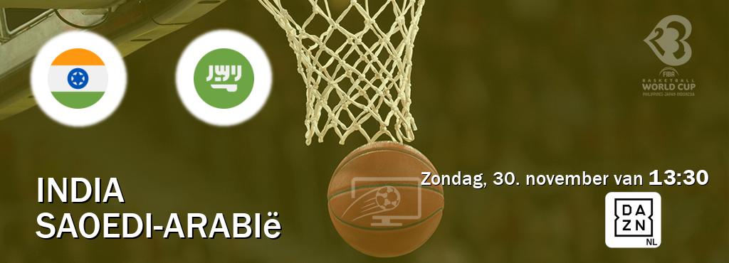Wedstrijd tussen India en Saoedi-Arabië live op tv bij DAZN (zondag, 30. november van  13:30).