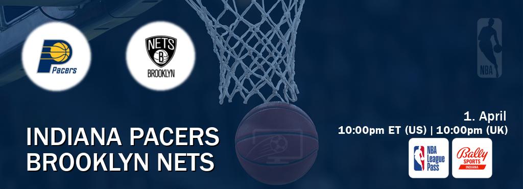 You can watch game live between Indiana Pacers and Brooklyn Nets on NBA League Pass and Bally Sports Indiana(US).