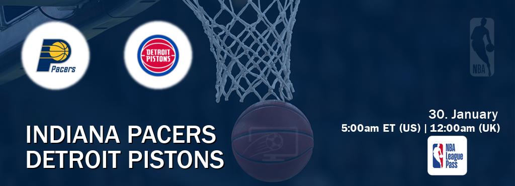 You can watch game live between Indiana Pacers and Detroit Pistons on NBA League Pass.