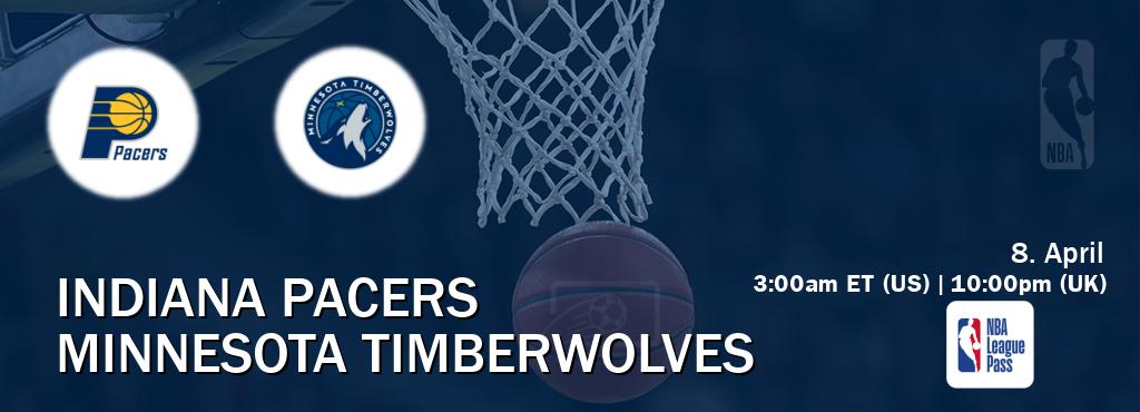 You can watch game live between Indiana Pacers and Minnesota Timberwolves on NBA League Pass.