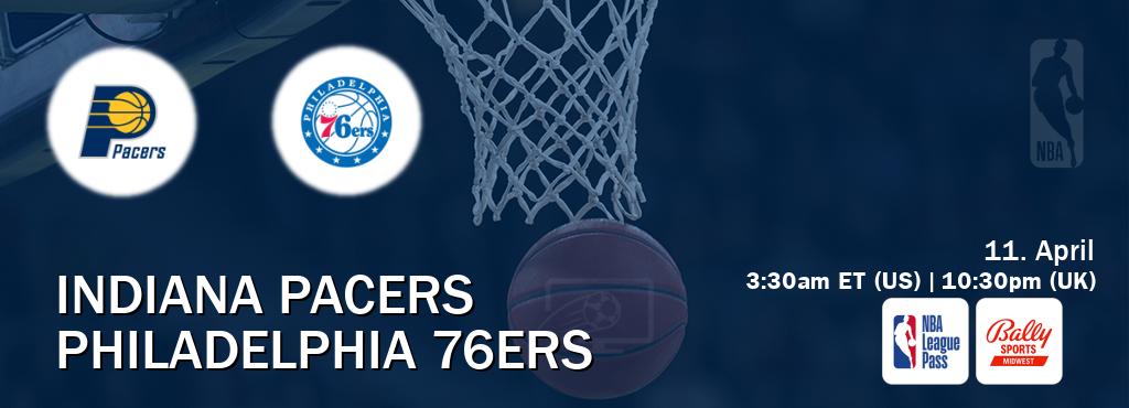 You can watch game live between Indiana Pacers and Philadelphia 76ers on NBA League Pass and Bally Sports Midwest(US).