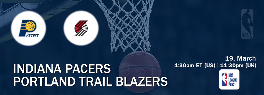 You can watch game live between Indiana Pacers and Portland Trail Blazers on NBA League Pass.