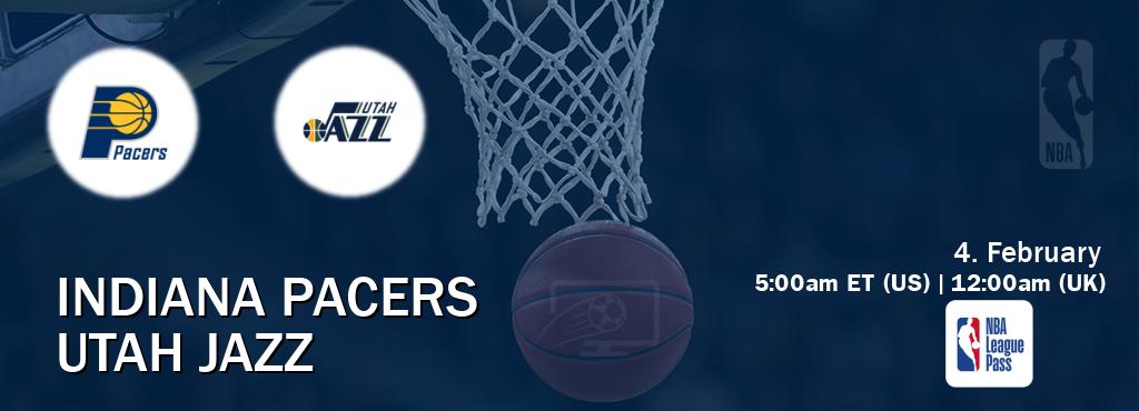 You can watch game live between Indiana Pacers and Utah Jazz on NBA League Pass.