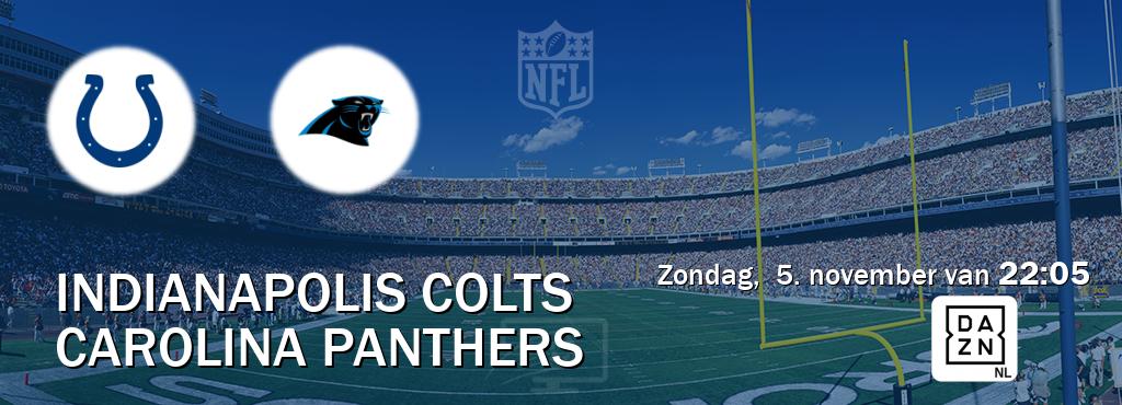 Wedstrijd tussen Indianapolis Colts en Carolina Panthers live op tv bij DAZN (zondag,  5. november van  22:05).