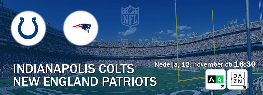 Dvoboj Indianapolis Colts in New England Patriots s prenosom tekme v živo na Arena Sport 4 in DAZN.