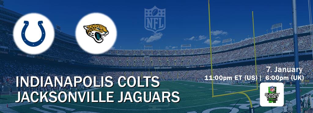 You can watch game live between Indianapolis Colts and Jacksonville Jaguars on NFL Sunday Ticket(US).