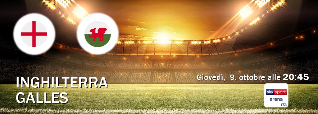 Il match Inghilterra - Galles sarà trasmesso in diretta TV su Sky Sport Arena (ore 20:45)