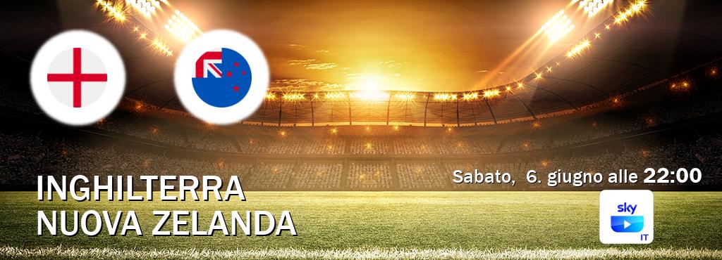Il match Inghilterra - Nuova Zelanda sarà trasmesso in diretta TV su SKY Go Italia (ore 22:00)