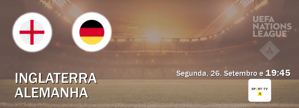 Jogo entre Inglaterra e Alemanha tem emissão Sport TV 1 (Segunda, 26. Setembro e  19:45).