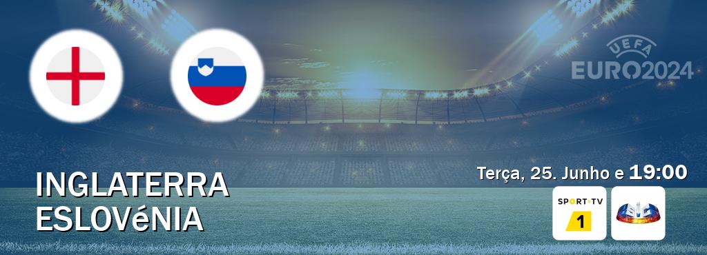 Jogo entre Inglaterra e Eslovénia tem emissão Sport TV 1, SIC (Terça, 25. Junho e  19:00).