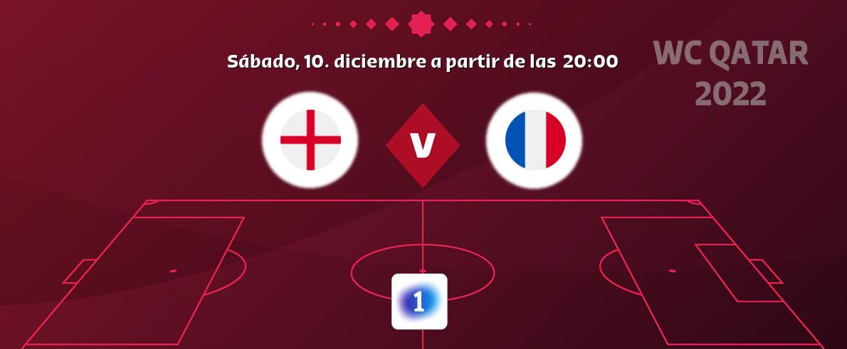 El partido entre Inglaterra y Francia será retransmitido por LA 1 (sábado, 10. diciembre a partir de las  20:00).