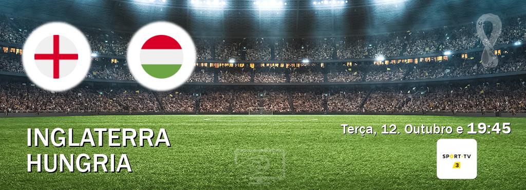 Jogo entre Inglaterra e Hungria tem emissão Sport TV 3 (Terça, 12. Outubro e  19:45).