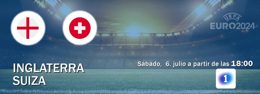 El partido entre Inglaterra y Suiza será retransmitido por LA 1 (sábado,  6. julio a partir de las  18:00).