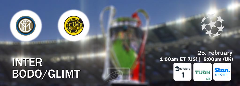 You can watch game live between Inter and Bodo/Glimt on TNT Sports 1(UK), TUDN(US), Stan Sport(AU).