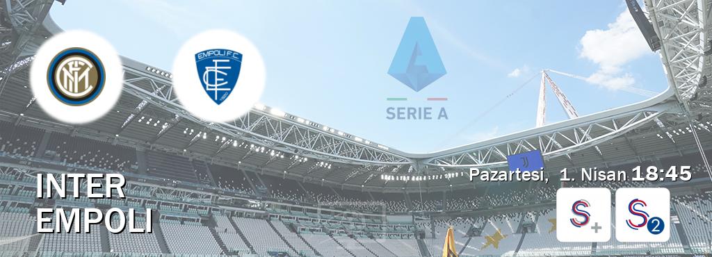 Karşılaşma Inter - Empoli S Sport + ve S Sport 2'den canlı yayınlanacak (Pazartesi,  1. Nisan  18:45).