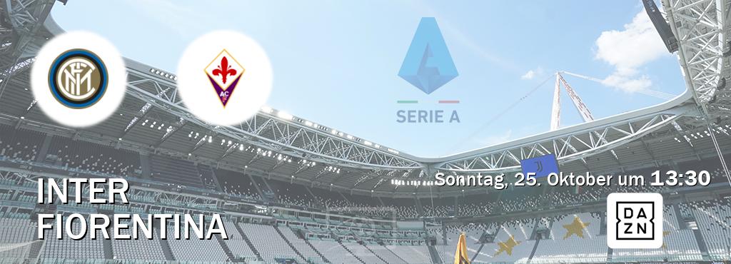 Das Spiel zwischen Inter und Fiorentina wird am Sonntag, 25. Oktober um 13:30, live vom DAZN übertragen. Das Spiel zwischen Inter und Fiorentina wird am Sonntag, 25. Oktober um 13:30, live vom DAZN übertragen.