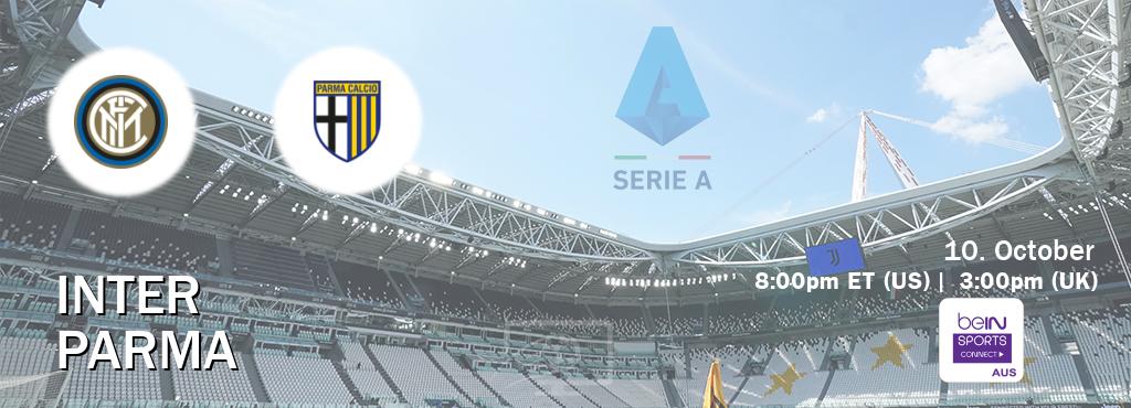 You can watch game live between Inter and Parma on beIN Sports Connect(AU).