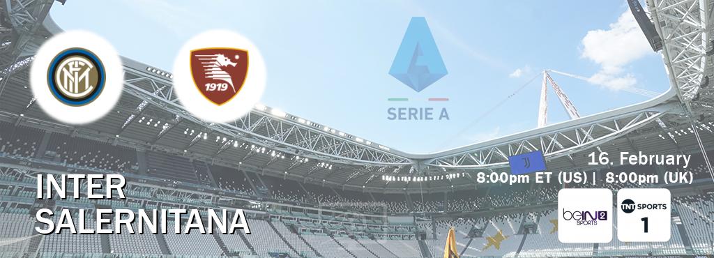 You can watch game live between Inter and Salernitana on beIN SPORTS 2(AU) and TNT Sports 1(UK).
