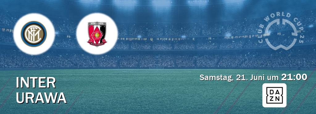 Das Spiel zwischen Inter und Urawa wird am Samstag, 21. Juni um  21:00, live vom DAZN übertragen.
