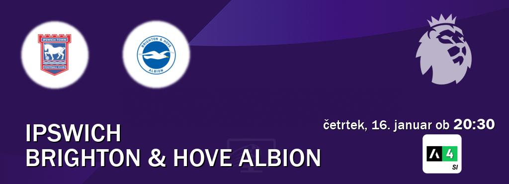 Ipswich in Brighton & Hove Albion v živo na Arena Sport 4. Prenos tekme bo v četrtek, 16. januar ob  20:30