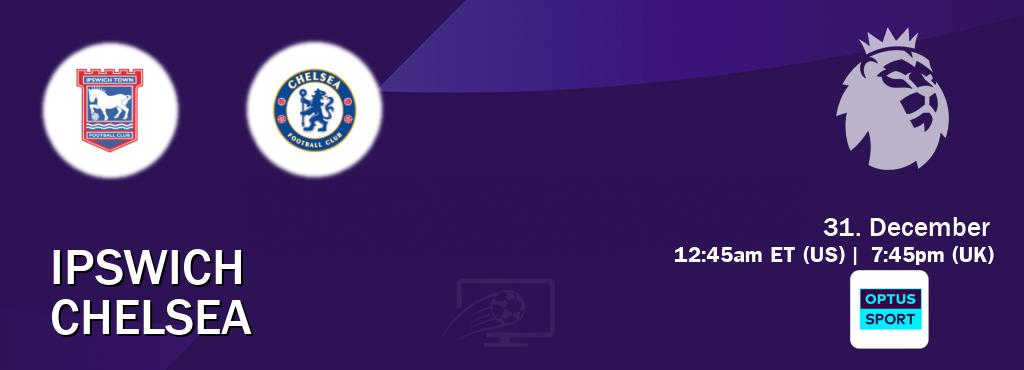 You can watch game live between Ipswich and Chelsea on Optus sport(AU).