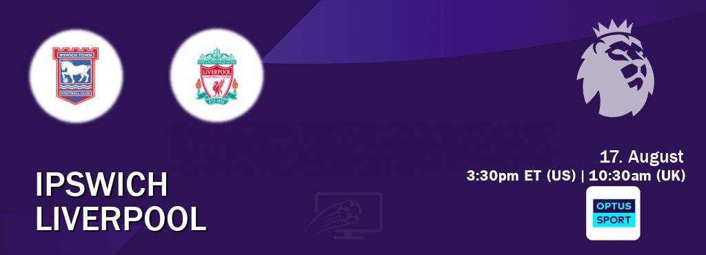 You can watch game live between Ipswich and Liverpool on Optus sport(AU).
