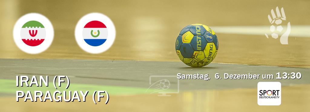 Das Spiel zwischen Iran (F) und Paraguay (F) wird am Samstag,  6. Dezember um  13:30, live vom Sportdeutschland.TV übertragen.