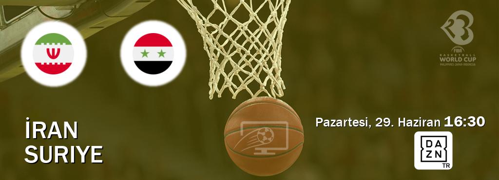 Karşılaşma İran - Suriye DAZN'den canlı yayınlanacak (Pazartesi, 29. Haziran  16:30).