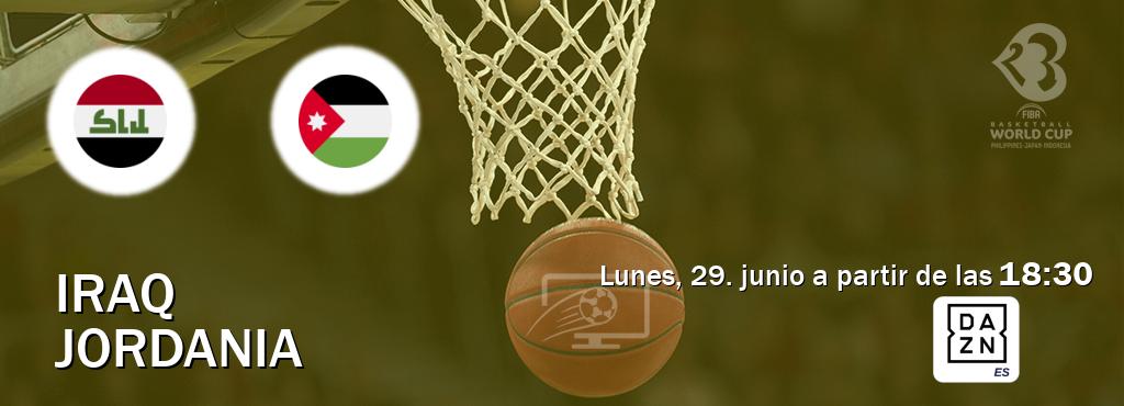 El partido entre Iraq y Jordania será retransmitido por DAZN España (lunes, 29. junio a partir de las  18:30).