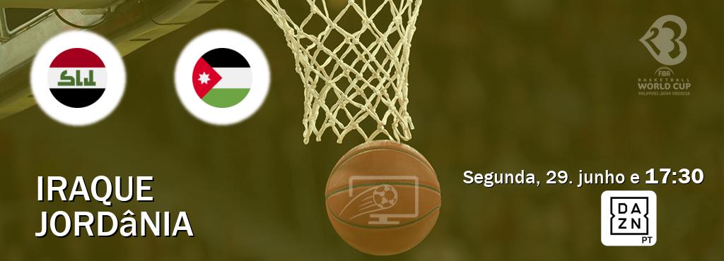 Jogo entre Iraque e Jordânia tem emissão DAZN (segunda, 29. junho e  17:30).