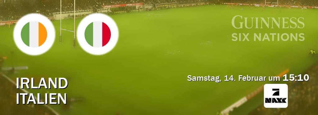 Das Spiel zwischen Irland und Italien wird am Samstag, 14. Februar um  15:10, live vom ProSieben MAXX übertragen.