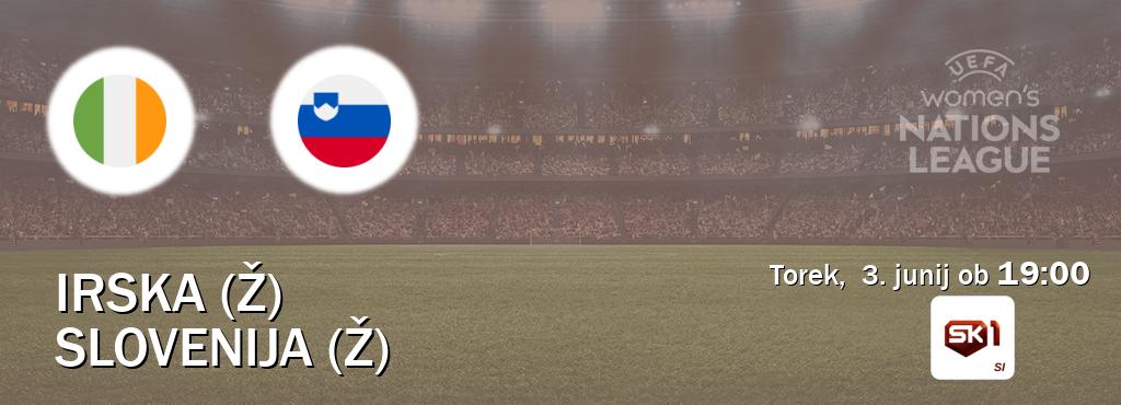 Irska (Ž) in Slovenija (Ž) v živo na Sportklub 1. Prenos tekme bo v torek,  3. junij ob  19:00