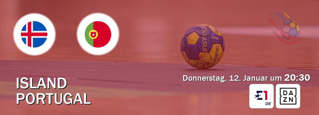 Das Spiel zwischen Island und Portugal wird am Donnerstag, 12. Januar um  20:30, live vom Eurosport 1 und DAZN übertragen.