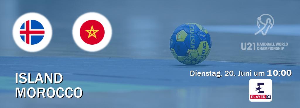 Das Spiel zwischen Island U21 und Morocco U21 wird am Dienstag, 20. Juni um  10:00, live vom Eurosport Player DE übertragen.
