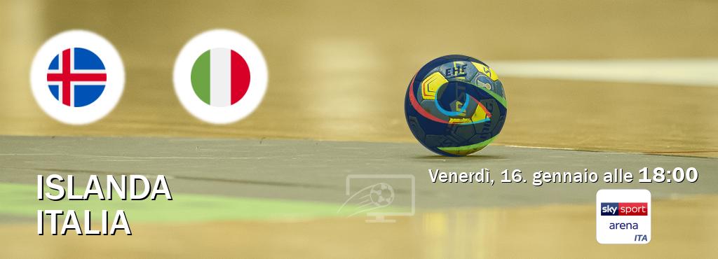 Il match Islanda - Italia sarà trasmesso in diretta TV su Sky Sport Arena (ore 18:00)
