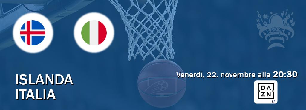 Il match Islanda - Italia sarà trasmesso in diretta TV su DAZN Italia (ore 20:30)