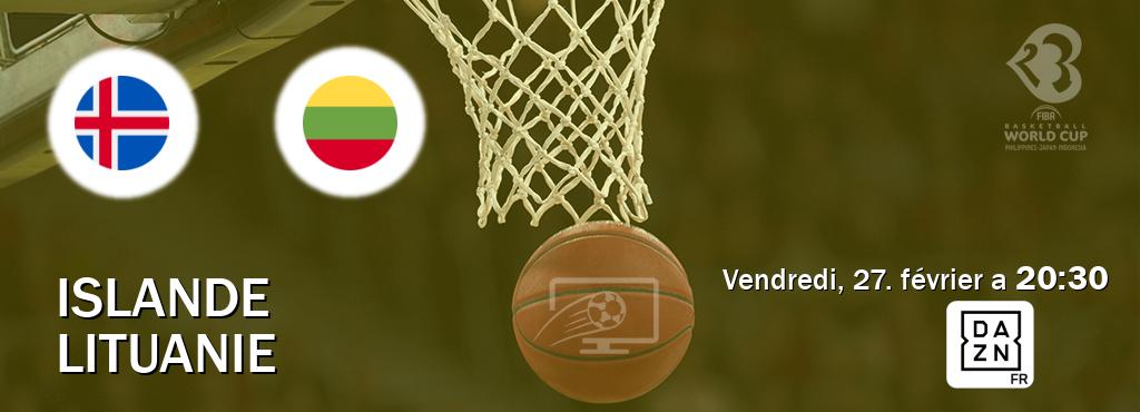 Match entre Islande et Lituanie en direct à la DAZN (vendredi, 27. février a  20:30).