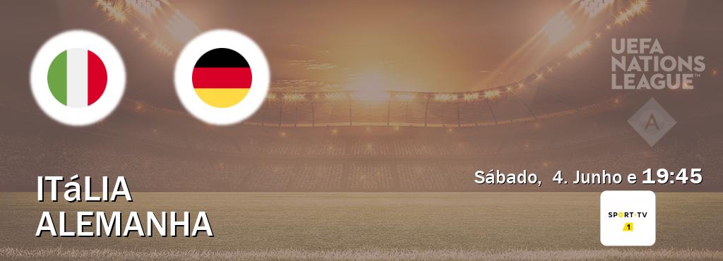Jogo entre Itália e Alemanha tem emissão Sport TV 1 (Sábado,  4. Junho e  19:45).