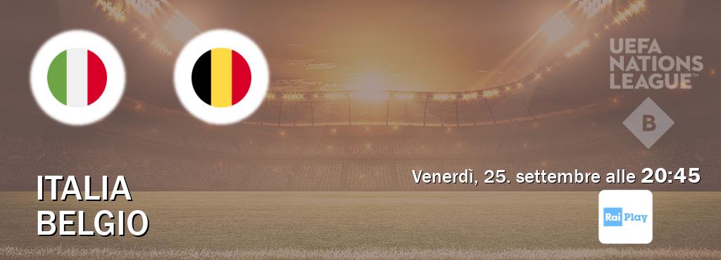 Il match Italia - Belgio sarà trasmesso in diretta TV su RaiPlay (ore 20:45)