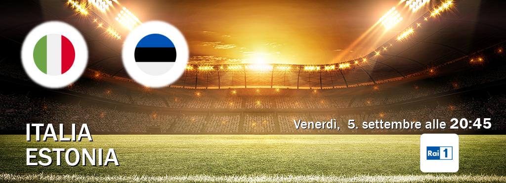 Il match Italia - Estonia sarà trasmesso in diretta TV su Rai 1 (ore 20:45)